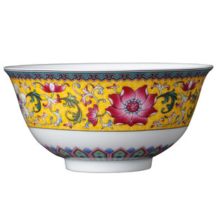 古镇陶瓷 景德镇珐琅彩餐具套装碗碟套组礼盒 传统中式缠枝莲饭碗