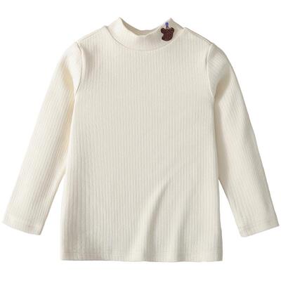 mqdmini春秋纯色儿童长袖打底衫