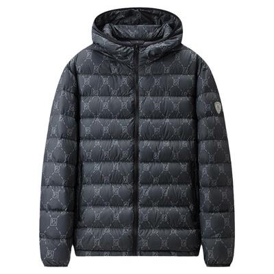雅鹿男士连帽轻薄羽绒服