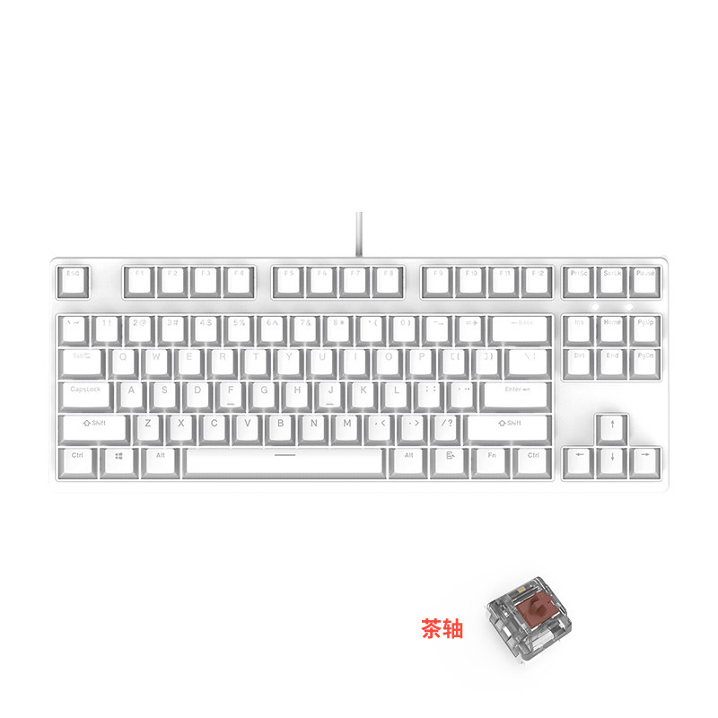 F87马里奥主题机械键盘有线白光青茶轴热插拔静音办公家用游戏MAC