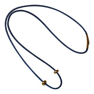 洪菁手作 藏青色玉石黄金吊坠挂绳八股项链绳男女通用款