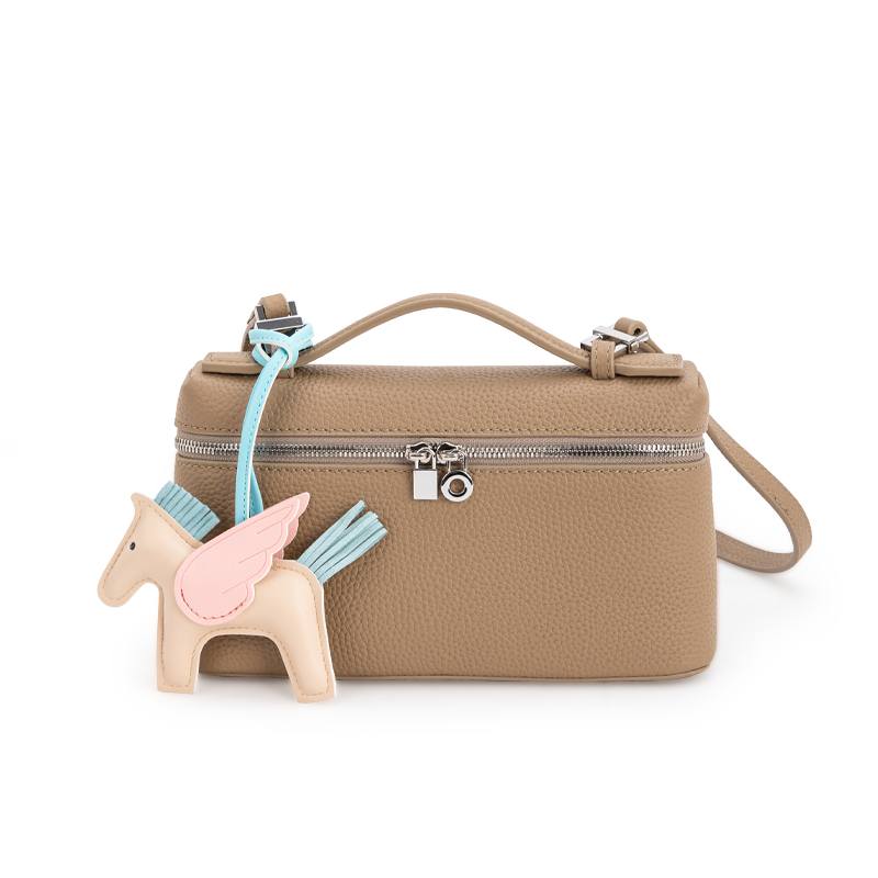 【维洛芬】饭盒包头层真牛皮单肩女斜挎出门上班小拎包手提盒子包