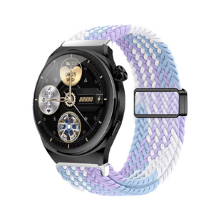 适用纽曼手表系列表带纽曼IS001磁吸编织表带透气亲肤G600尼龙回环弹力快拆腕带g28智能运动手环调节替换表链