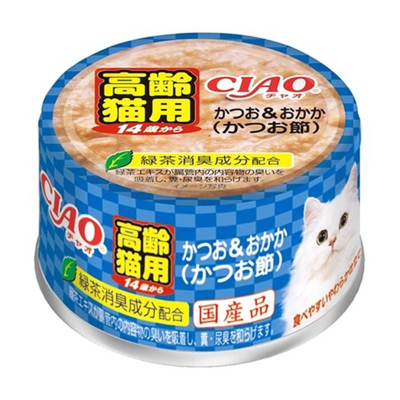 日本进口本土CIAO伊纳宝糊状猫罐头罐11岁+14岁以上高龄猫 85g