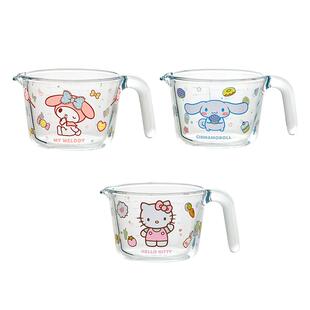 三丽鸥玻璃量杯带刻度耐高温厨房烘焙过滤打蛋杯子牛奶计量水杯