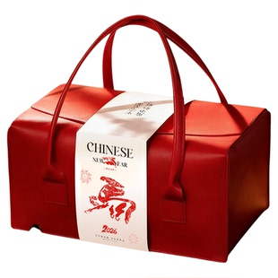 高端皮质礼盒空盒新年礼品盒茶叶高档手提伴娘伴手礼盒可定制LOGO