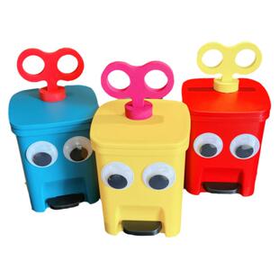 大眼仔垃圾桶家用客厅卧室脚踏垃圾筒卡通卫生间厕所垃圾篓可爱