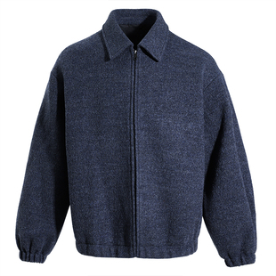 海上公路100羊毛圈圈毛呢夹克男士冬季厚款90白鹅绒宽松休闲外套