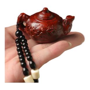 正宗小叶紫檀把把壶胡麻将神器男士随身手把件木雕钥匙挂件小摆件