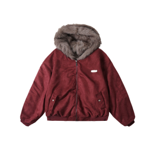 AIRHOOD 美式复古座山雕毛领棉服男女冬季加厚保暖双面穿棉袄外套