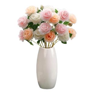 牡丹仿真花塑料假花客厅装饰花摆件餐桌花摆设玫瑰花仿生花束干花