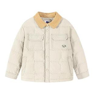 迷你巴拉巴拉男童羽绒服翻领儿童轻薄保暖外套柔软三防好打理秋冬