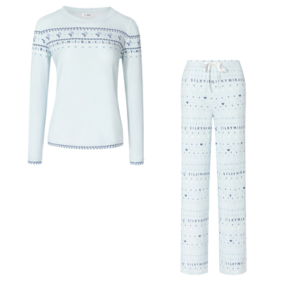 费尔岛针织睡衣长袖打底家居服女