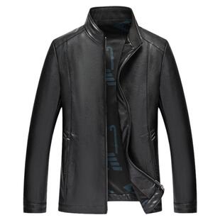 海宁真皮皮衣男士秋季加绒高端立领绵羊皮短款帅气休闲皮夹克外套