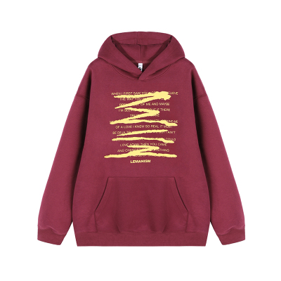 lemanism420g重磅潮牌划线字母连帽卫衣男2024新款春秋情侣款外套