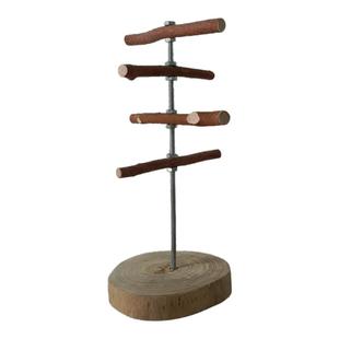 鹦鹉站架不锈钢站架木质站架中小鹦鹉桌面站架育鸟缘可调节鸟站杆