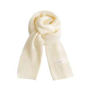 Himade韩版百搭针织毛线围巾女秋冬季防寒保暖情侣纯色高级感围脖