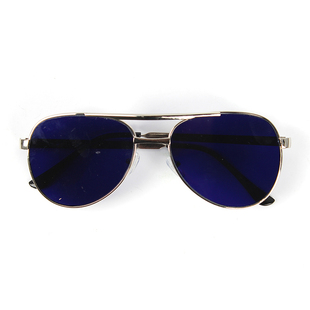 精品好货以勒2003炼钢镜蓝色玻璃镜片金属镜架电焊防护眼镜男士酷