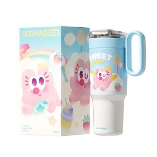 uoohalittles冰霸杯陶瓷内胆保温杯车载吸管杯子大容量保冷水杯女