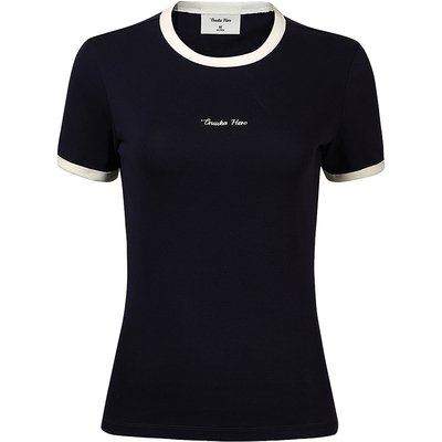 GUUKAHERO撞色圆领正肩短袖T恤