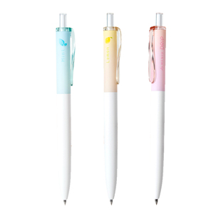 MENIU米扭中性笔冰甜沁蜜撞色小滴笔按动水笔黑色0.5双珠子弹头速干浓墨芯低重心顺滑学生用考试刷题笔签字笔