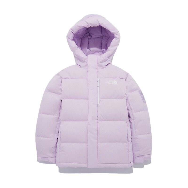 韩国北面 the north face 2024冬儿童防水90白鸭绒连帽拉链羽绒服