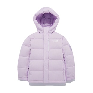 韩国北面 the north face 2024冬儿童防水90白鸭绒连帽拉链羽绒服
