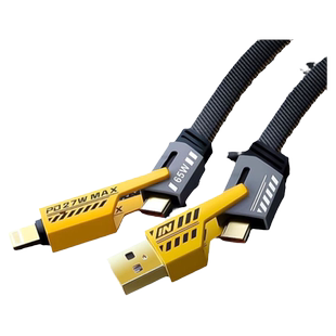 四合一数据线typec超级快充线PD适用iPhone15苹果14小米华为安卓type-c65w平板ipadpro机甲线手机充电三合一x