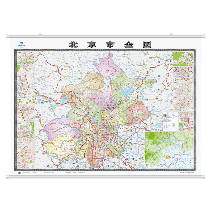 2021新版北京地图哑光覆膜办公