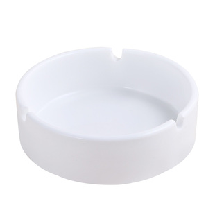 限时特价酒店餐厅宾馆酒吧KTV圆形简约纯白色陶瓷烟盅 烟灰缸定制