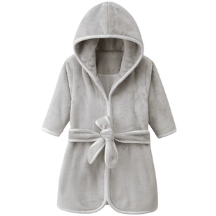 宝宝睡衣珊瑚绒儿童睡袍冬季加厚法兰绒小男童浴袍秋冬女孩家居服