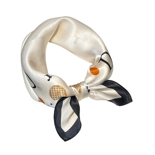 可爱字母100%桑蚕丝发带丝巾小方巾女薄款真丝围巾系脖领巾头巾新