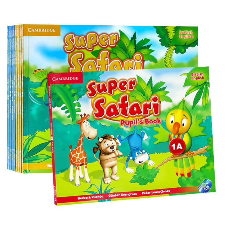 原版英国剑桥出版社Super Safari 1-3美音版学生套装3-6岁入门级英文早教书 幼儿园启蒙英语教材小班一级别含