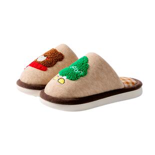 猪爸爸儿童棉拖鞋男童2025秋冬女童宝宝室内家居防滑中大童布拖鞋