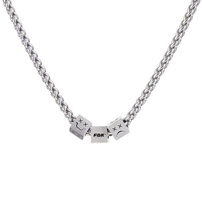 FDK原创笑脸十二星座情侣项链男潮女嘻哈男士高级感毛衣链送礼物