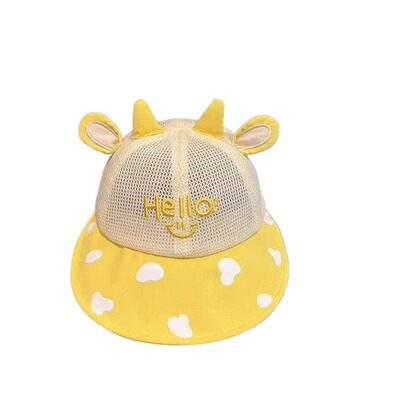 宝宝帽子夏薄款大帽檐透气网眼鸭舌棒球帽男女童防晒太阳帽渔夫帽