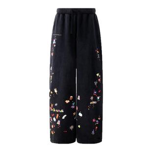 BJHG不计后果休闲运动卫裤女款秋冬季厚裤子印花hiphop舞蹈长裤男