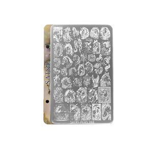 马年美甲印花钢板2026新年生肖独角兽卡通小马手绘八骏图转印工具