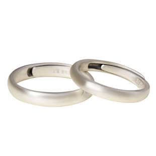 宫里上新银戒指女情侣对戒纯银999素圈活口指环足银尾戒生日礼物