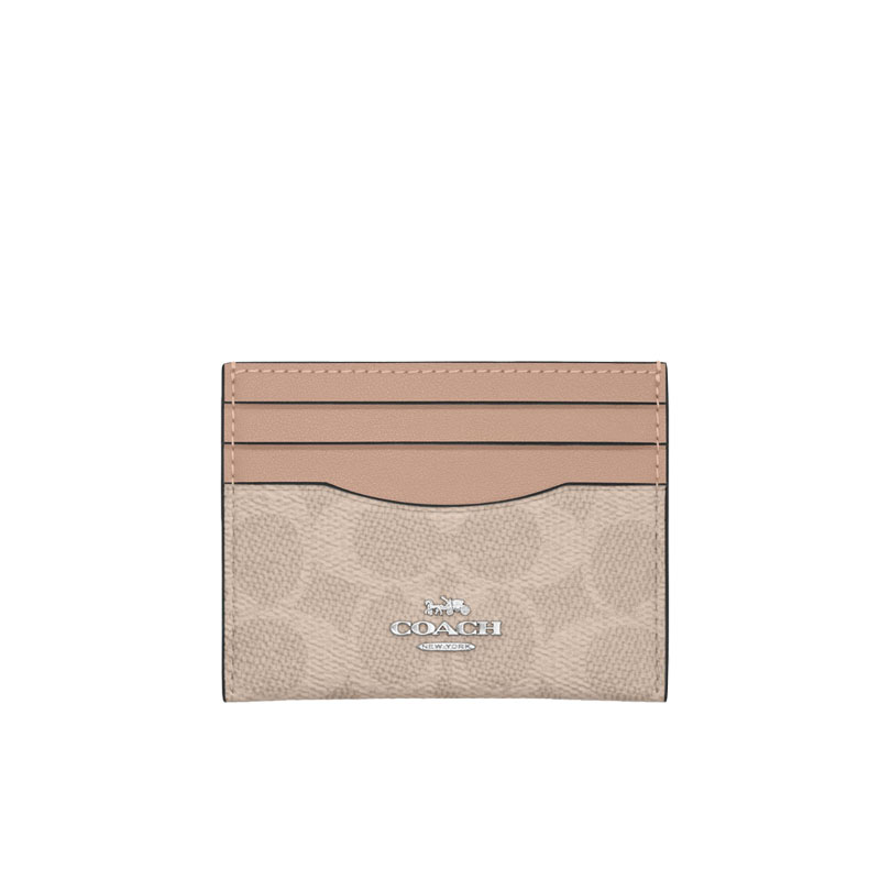 【自营】COACH/蔻驰男女卡包PVC配皮经典印花logo小巧口袋零钱包