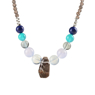 五行缺水喜水天然水晶项链天然聚宝盆水晶项链海蓝宝五行补水吉饰