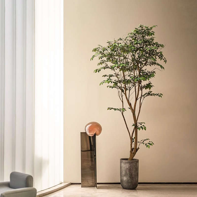 仿真绿植室内仿生植物尤加利落地盆栽高端轻奢假树仿真树装饰摆件