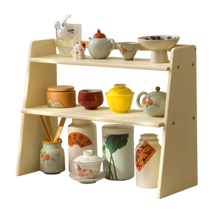 杯子收纳置物架桌面水杯架吧台马克杯茶具茶杯水壶中古风整理架子