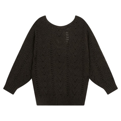 Heatherich毛衣女2025冬季新款女士慵懒温柔镂空针织衫603897