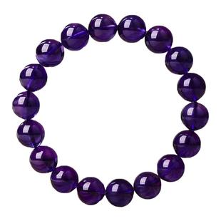 天然乌拉圭紫水晶手链一物一图一证男女手串收藏级原石招财转运