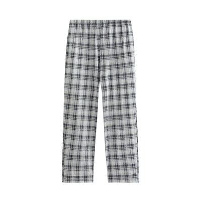 芬腾睡裤女纯棉格子长裤大码宽松