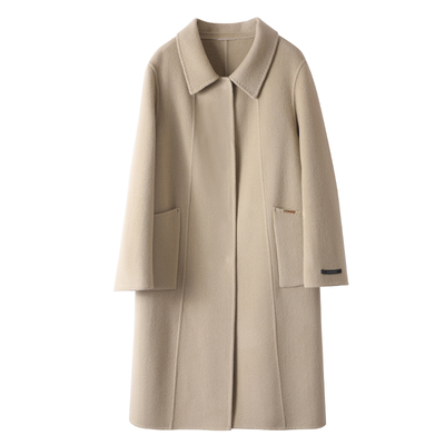 双面羊绒大衣中长款100%羊毛