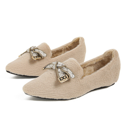 尖头毛毛鞋女秋冬外穿