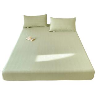 无印良品2025新款云纱棉简约床笠罩单件床垫保护罩防滑床单三件套