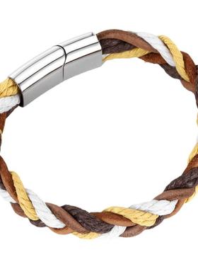 情侣编织钛钢卡扣手串